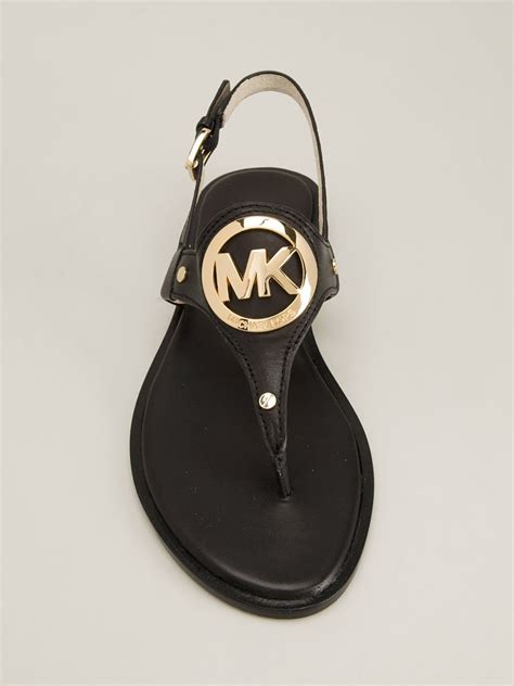 michael kors black leather sandals|michael kors sandals size 11.